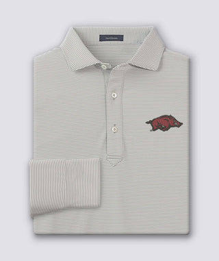 Carter Stripe Performance Polo, Long Sleeve - University of Arkansas - turtleson