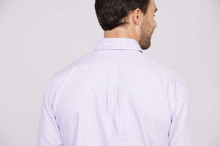 Eric Oxford Gingham Men's Sportshirt - Back Collar - Turtleson -Lavender