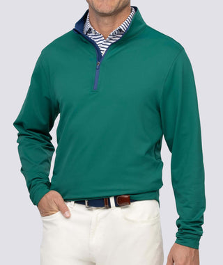 Joey Quarter-Zip Men's Pullover - Front - Turtleson -Evergreen