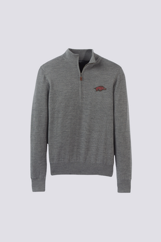 Lined Merino Quarter-Zip Sweater - University of Arkansas