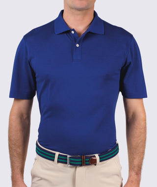 Pierce Cotton Performance Polo -front- Navy - Turtleson