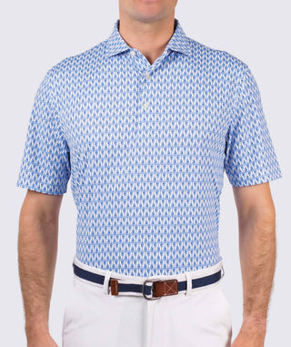 Presley Performance Polo - front - White/Luxe Blue - Turtleson