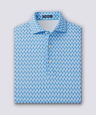 Presley Performance Polo - White/Luxe Blue - Turtleson