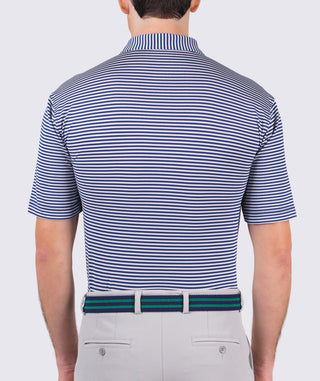 Tanner Stripe Performance Polo - back - Navy - Turtleson