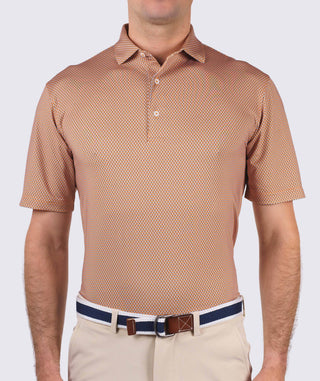 Xander Performance Polo - men -front  Apricot/Luxe Blue - Turtleson
