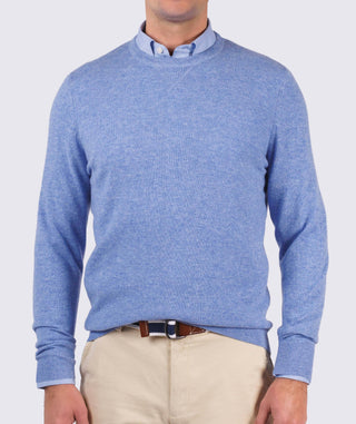Mackay Cashmere Crewneck- front - Luxe Blue - Turtleson