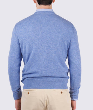 Mackay Cashmere Crewneck- back Luxe Blue - Turtleson