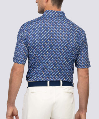 Rollins Performance Men's Polo - Back - Turtleson- Navy/Luxe Blue Rollins
