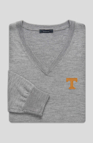 Extra Fine Merino V-Neck Sweater - University of Tennessee - Turtleson