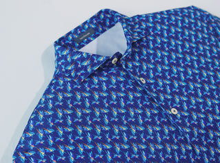 Rollins Performance Polo - Collar Navy/Luxe Blue Turtleson
