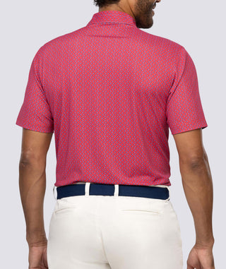 Archer Men's Performance Polo - Pattern Turtleson -Red/Royal Archer 