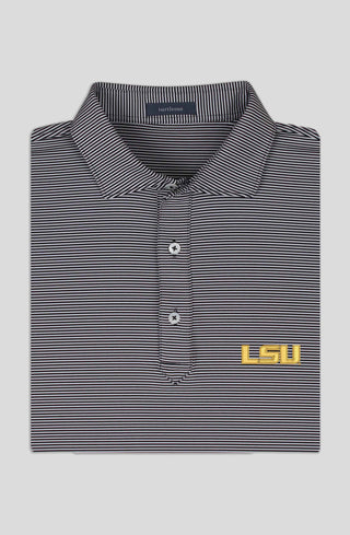 Carter Stripe Performance Polo - Louisiana State University - turtleson