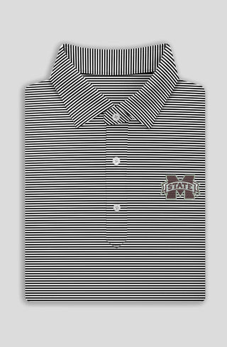 Carter Stripe Performance Polo - Mississippi State University - turtleson