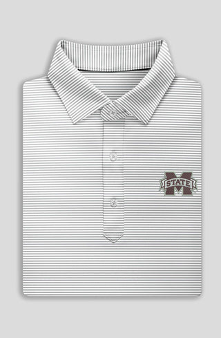 Carter Stripe Performance Polo - Mississippi State University - turtleson