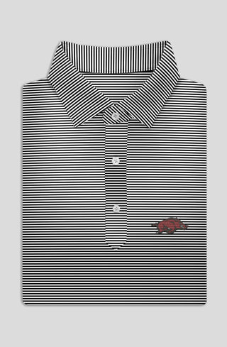 Carter Stripe Performance Polo - University of Arkansas - turtleson