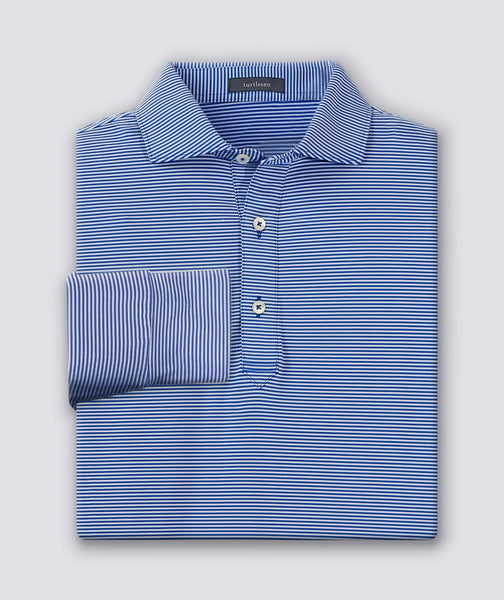 Carter Stripe Performance Polo, Long Sleeve | Moisture