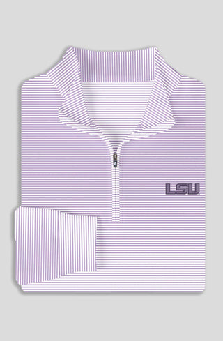 Carter Stripe Quarter-Zip Pullover - Louisiana State University - turtleson