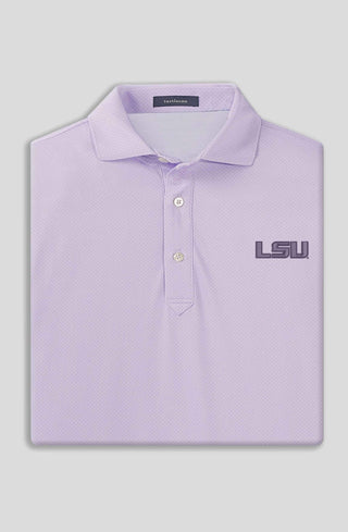 Clarence Mini Diamond Jacquard Performance Polo - Louisiana State University - turtleson