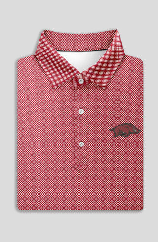 Clarence Mini Diamond Jacquard Performance Polo - University of Arkansas - turtleson