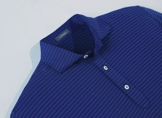 Clark Stripe Performance Polo - turtleson