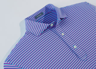 Clark Stripe Performance Polo - turtleson