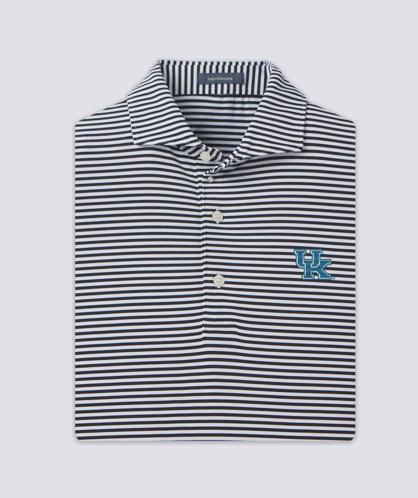 Cooper Stripe Performance Polo University of Kentucky turtleson
