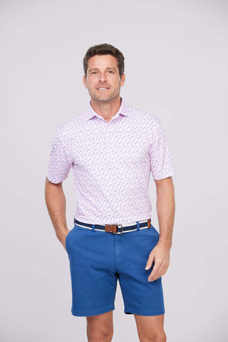 Cruz Performance Men's Polo - Front- Turtleson - Pale Pink