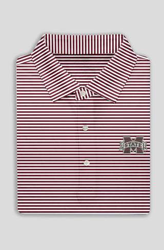 Edward Stripe Performance Polo - Mississippi State University - turtleson