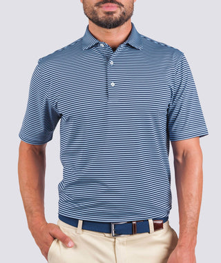 Edward Stripe Performance Polo - turtleson