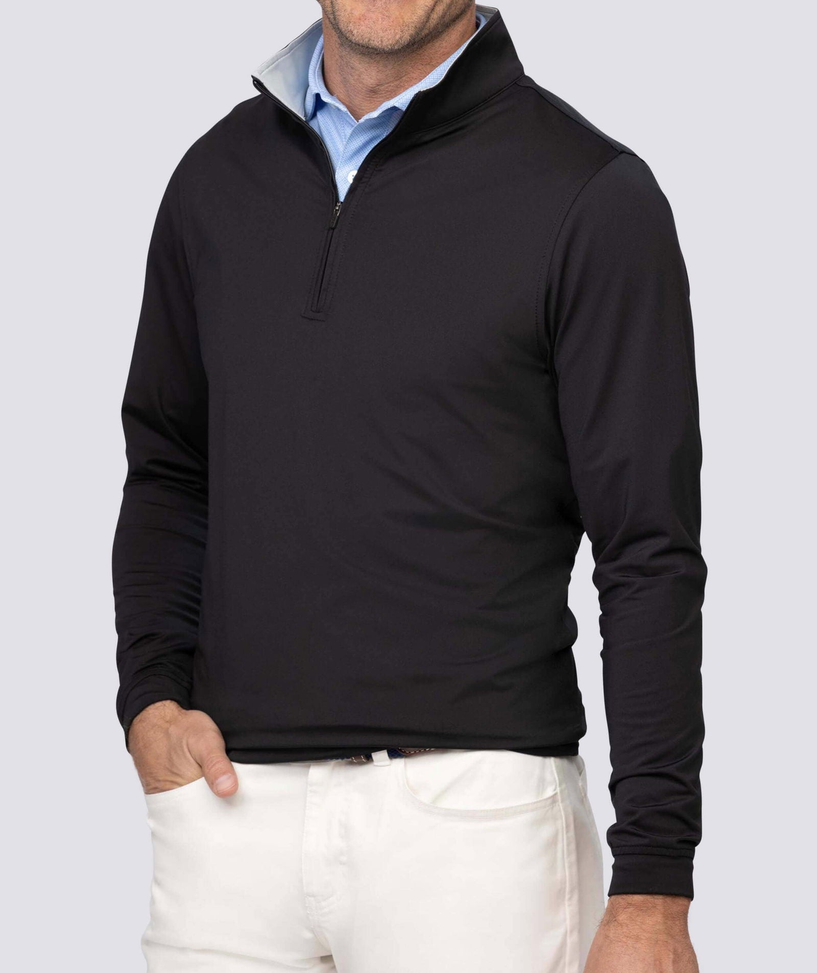 Eli Solid Performance Quarter-Zip Pullover - turtleson