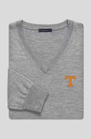 Extra Fine Merino V-Neck Sweater - University of Tennessee - turtleson