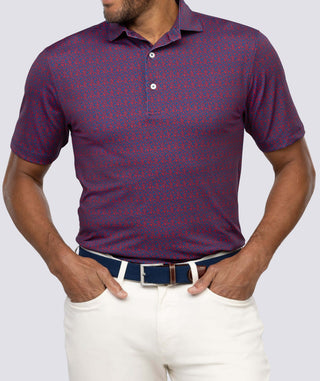 Ford Men's Performance Polo - Turtleson - Navy/Red Ford