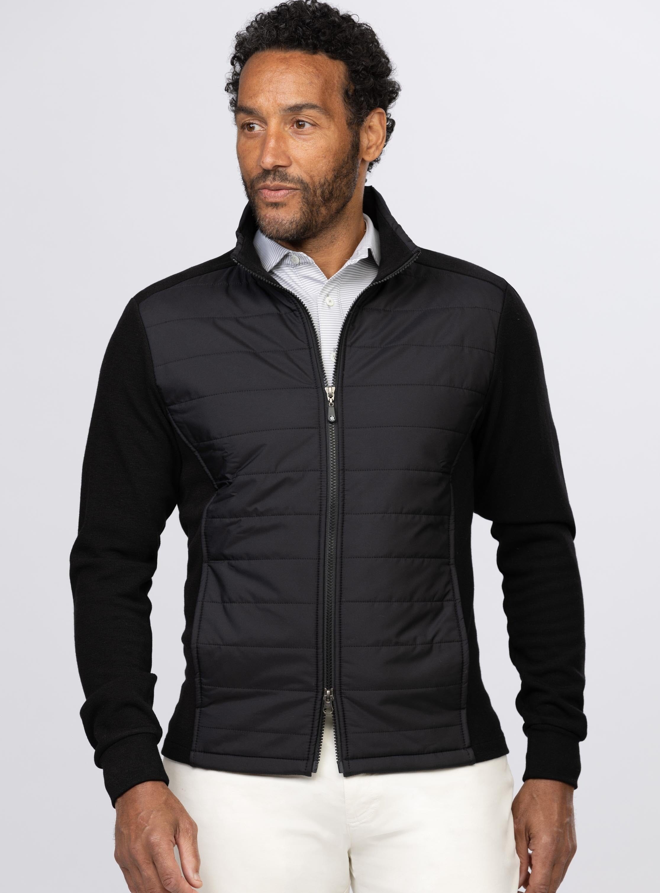 REISS Trainer Long Sleeve Quilted Hybrid Zip Through Jacket