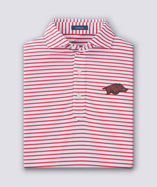Gus Stripe Performance Polo - University of Arkansas - turtleson