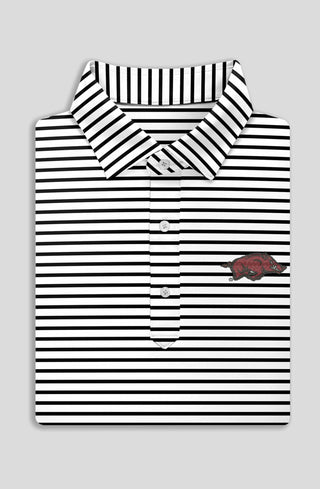 Gus Stripe Performance Polo - University of Arkansas - turtleson