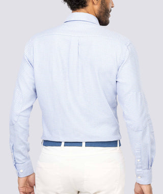 Hudson Houndstooth Work Shirt - Back - Turtleson -Luxe Blue/Pale Pink