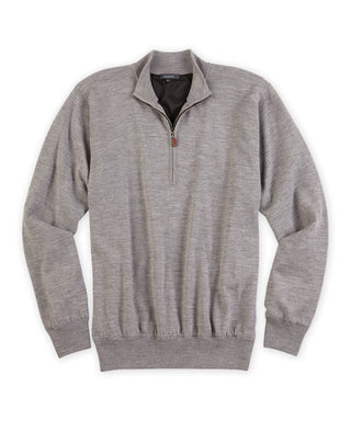 Italian Merino Lined Quarter-Zip Pullover - turtleson