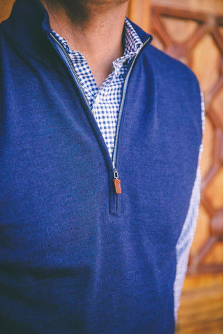 Italian Merino Quarter-Zip Vest - turtleson