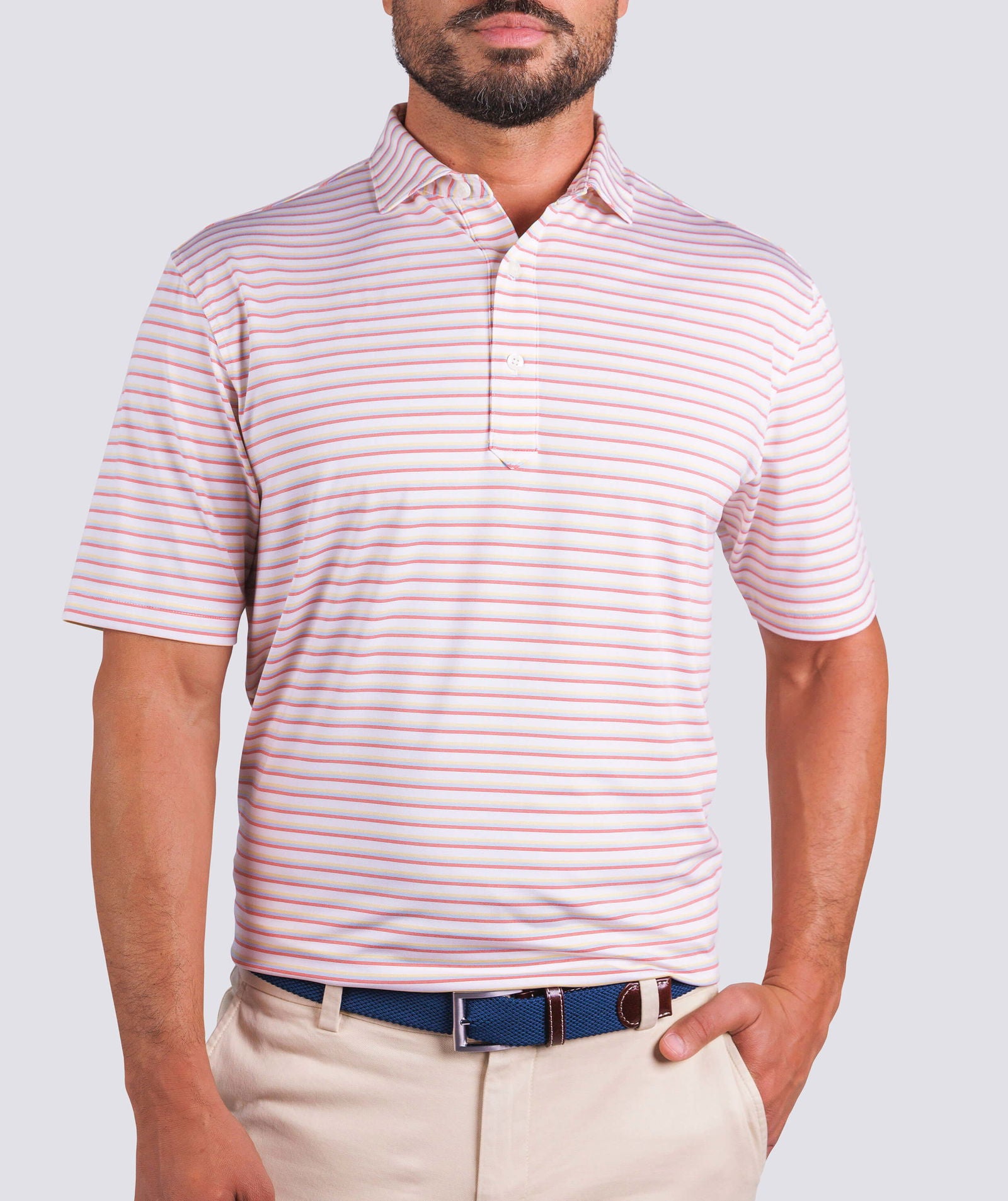 Lanier Gradient Stripe Performance Polo - turtleson