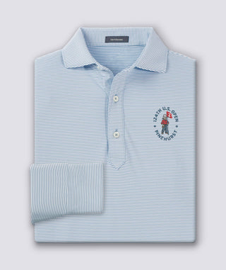 124th U.S. Open - Carter Stripe Performance Polo, Long Sleeve - Luxe Blue - Turtleson