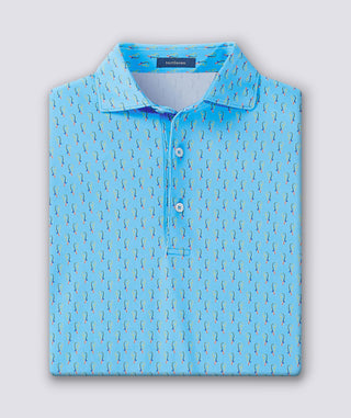 Atticus Performance Men's Polo - Luxe Blue/Clementine Turtleson