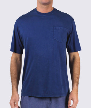 Relaxed Turtle Pocket Tee - front - Navy - Turtleson