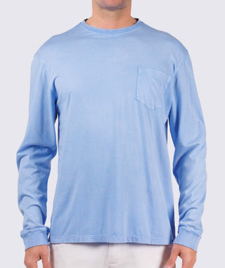 Relaxed Turtle Pocket Tee-Long-Sleeve - front - Luxe Blue- Turtleson