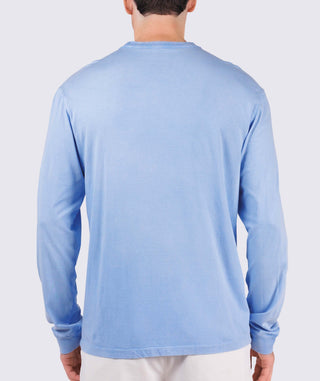 Relaxed Turtle Pocket Tee-Long-Sleeve - back - Luxe Blue- Turtleson