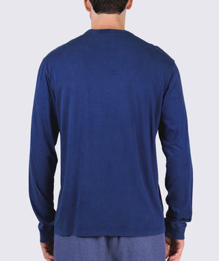 Relaxed Turtle Pocket Tee-Long-Sleeve - back - Navy - Turtleson