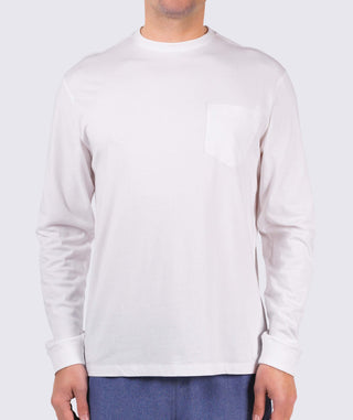 Relaxed Turtle Pocket Tee-Long-Sleeve - front - Pocket - White - Turtleson