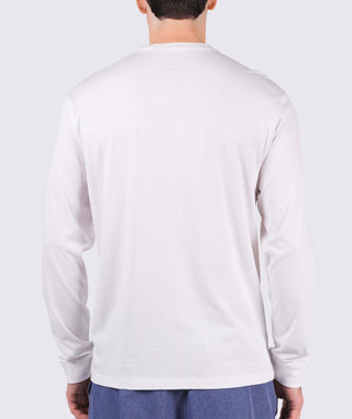 Relaxed Turtle Pocket Tee-Long-Sleeve - back - Pocket - White - Turtleson