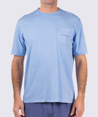 All About The Turtle Graphic Pocket Tee - front Luxe Blue - Turtleson