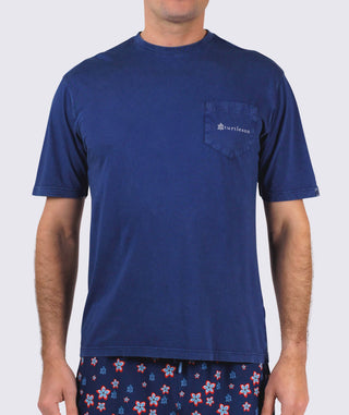 All About The Turtle Graphic Pocket Tee - front - navy - Turtleson