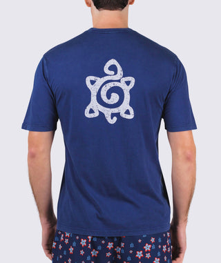 All About The Turtle Graphic Pocket Tee - back - navy - Turtleson